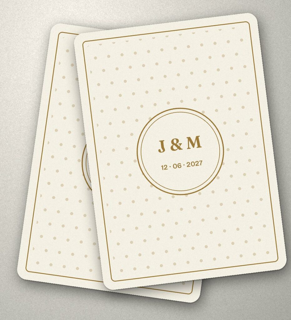 Dos de carte personnalisé pour un mariage