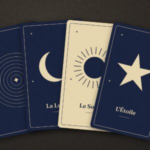 Cartes oracle au format tarot : la Lune, le Soleil, l’Étoile